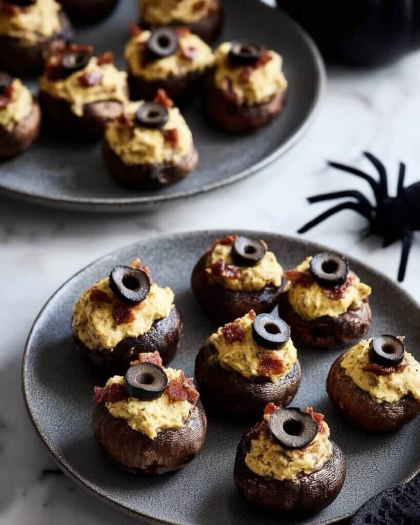 Stuffed Mushroom Eyeballs Recipe