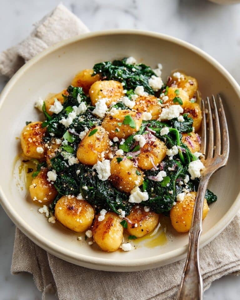 Crispy Gnocchi with Spinach and Feta Recipe