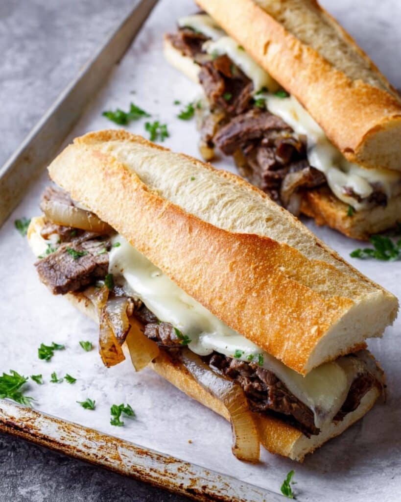 Herb Butter Steak Sandwich with Caramelized Onions and Havarti Recipe