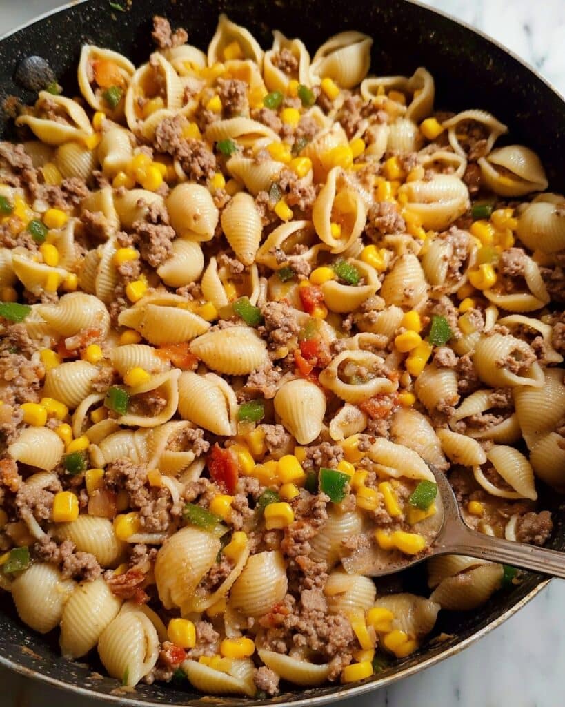 Conchitas with Ground Beef Recipe