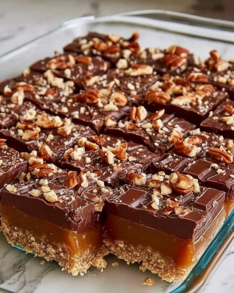 Caramel Chocolate Crunch Bars Recipe