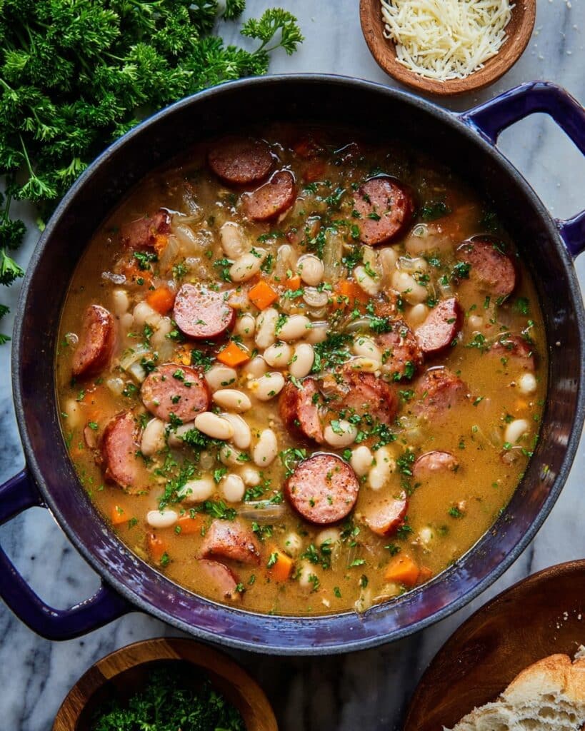 Creamy Bean Soup with Kielbasa Recipe