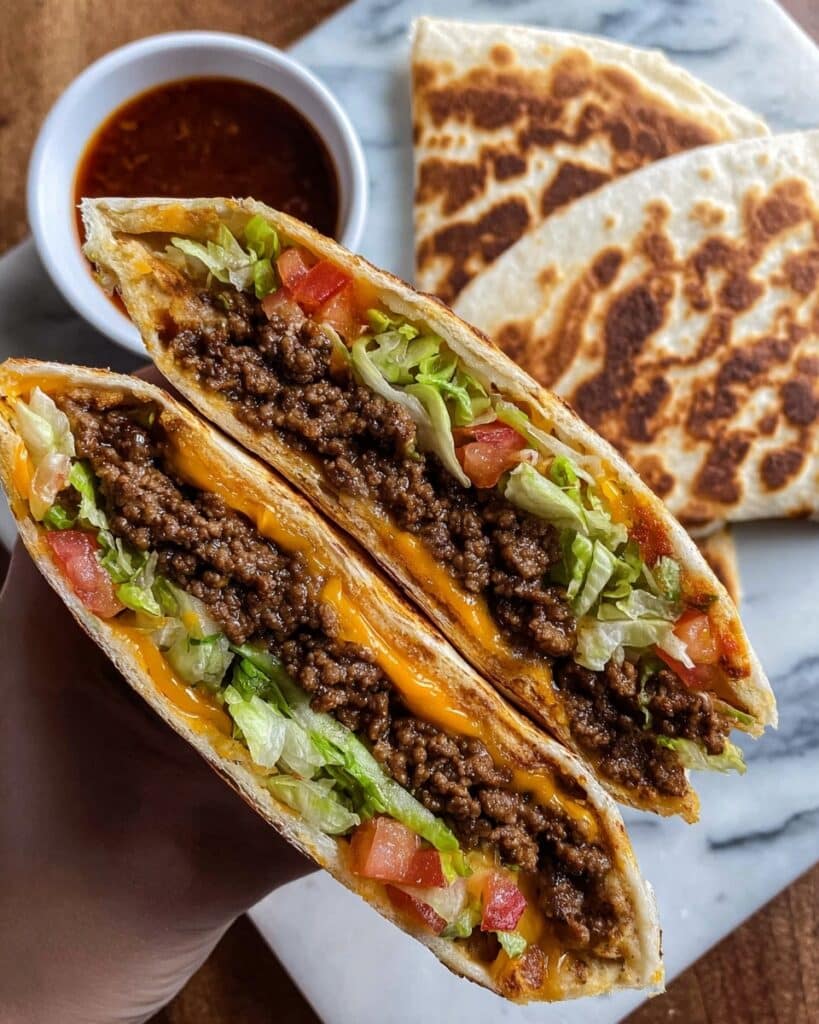 Beef and Cheese Crunch Wraps Recipe