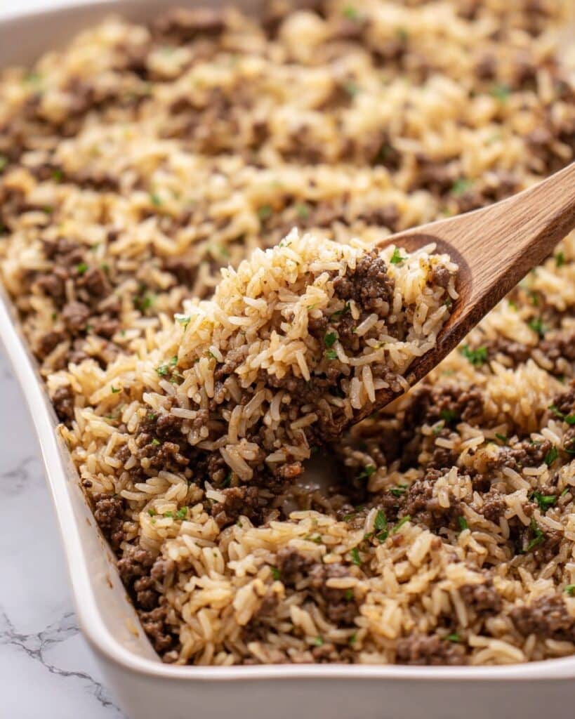 Easy Hamburger Rice Casserole Recipe