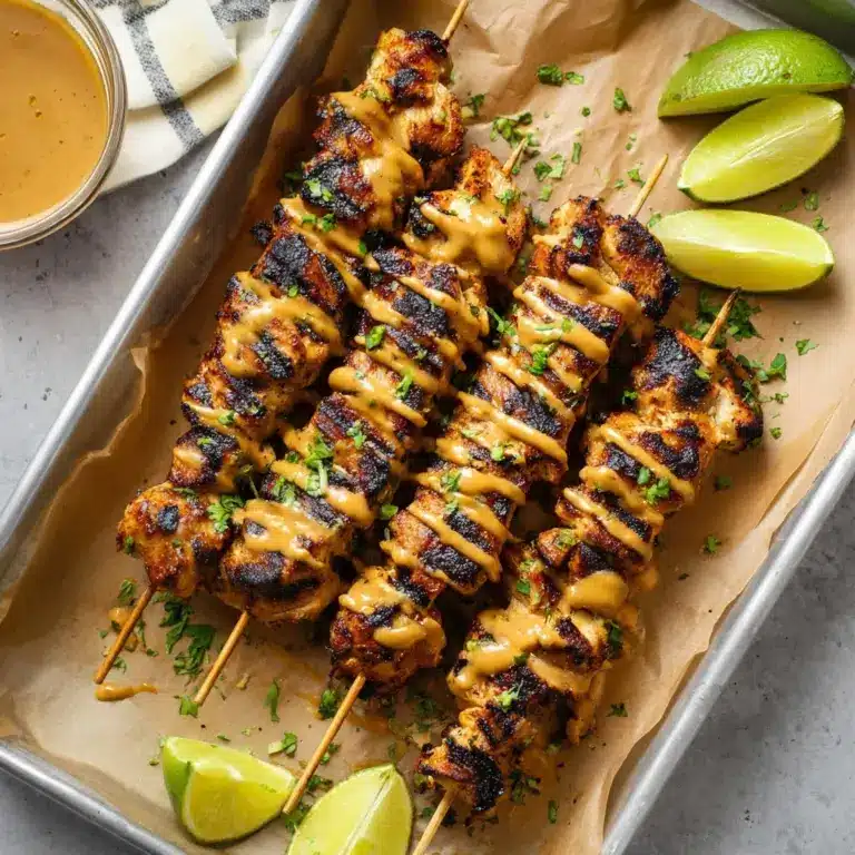 Thai Marinated Grilled Chicken Skewers with Peanut Sauce Recipe