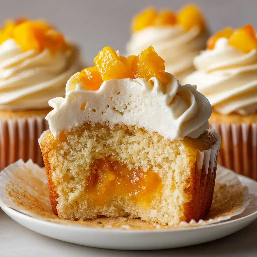 Irresistible Peach Cupcakes with Dreamy Vanilla Buttercream Recipe - Recipe Image
