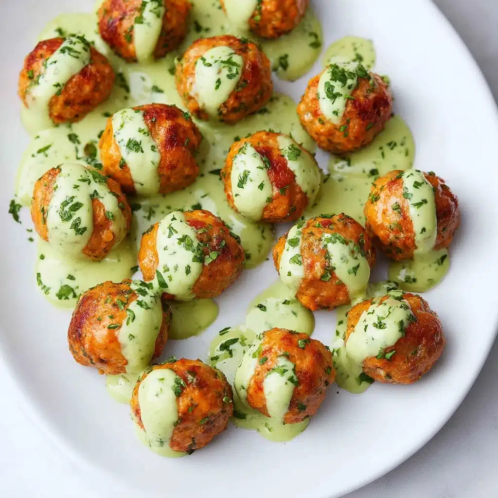 Baked Salmon Meatballs with Creamy Avocado Sauce Recipe