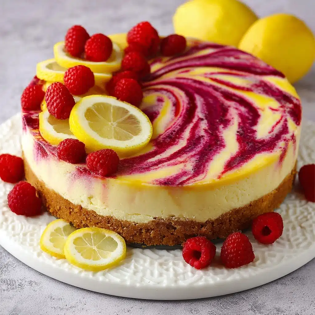 Lemon Raspberry Swirl Cheesecake Recipe - Recipe Image