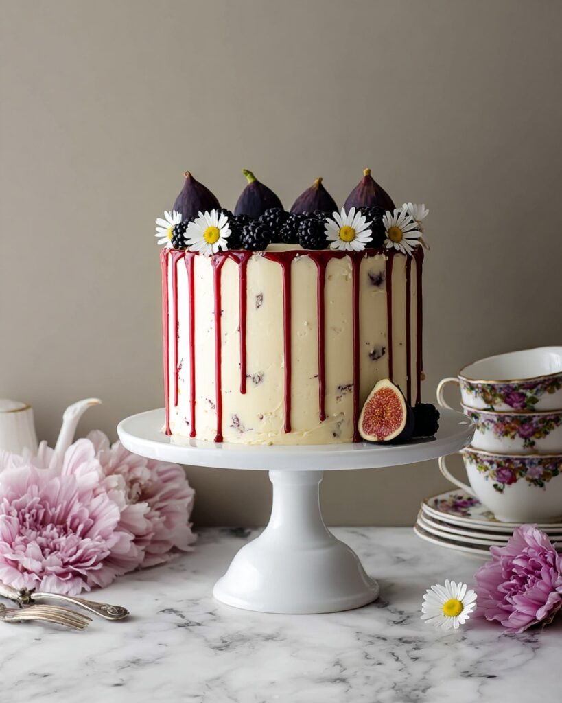 Earl Grey Cake with Honey Buttercream and Blackberry Caramel Recipe