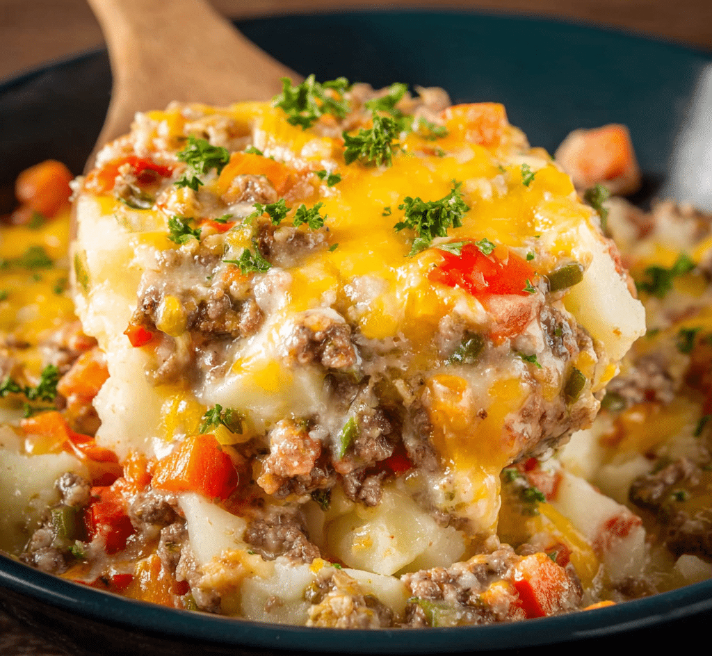 Crock Pot Cheesesteak Potato Casserole Recipe