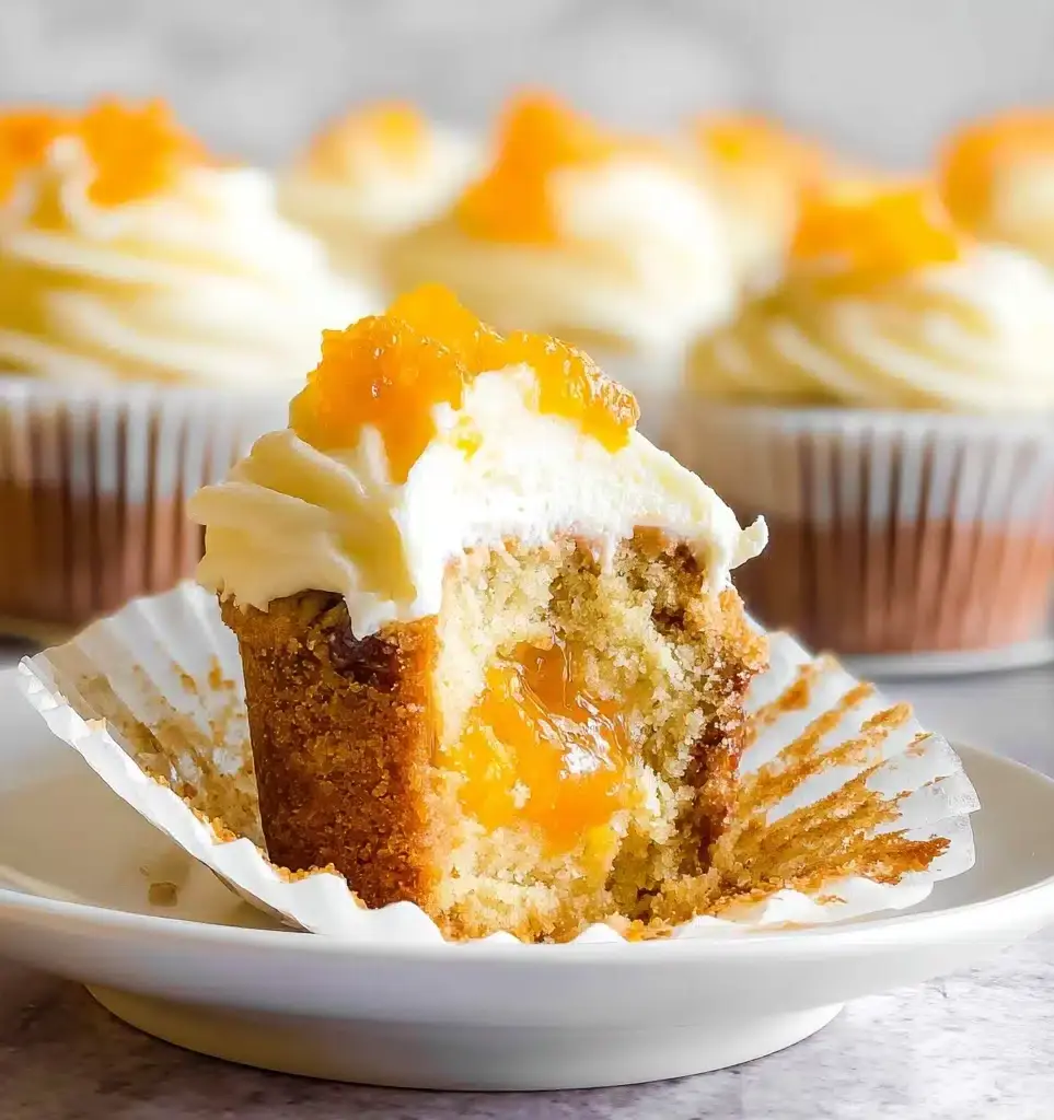 Peach Cupcakes with Dreamy Vanilla Buttercream Recipe