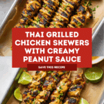 Thai Marinated Grilled Chicken Skewers with Peanut Sauce Recipe