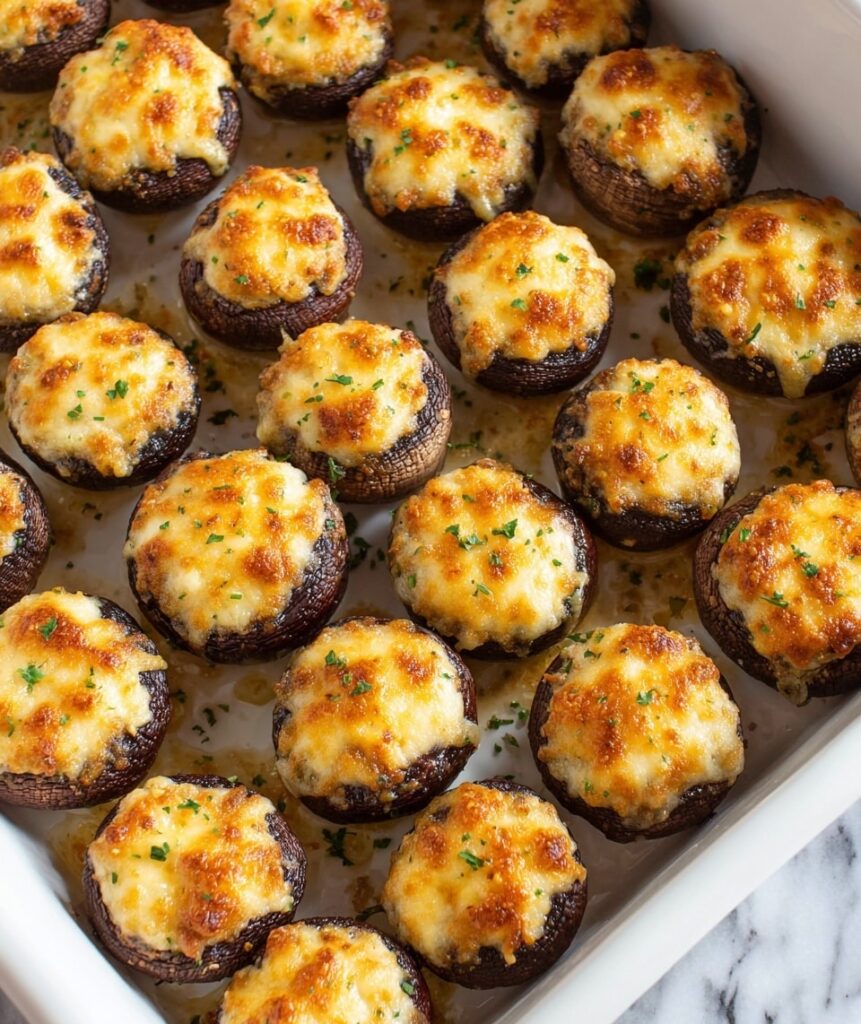 Stuffed Mushrooms with Cream Cheese and Smoked Cheddar Recipe
