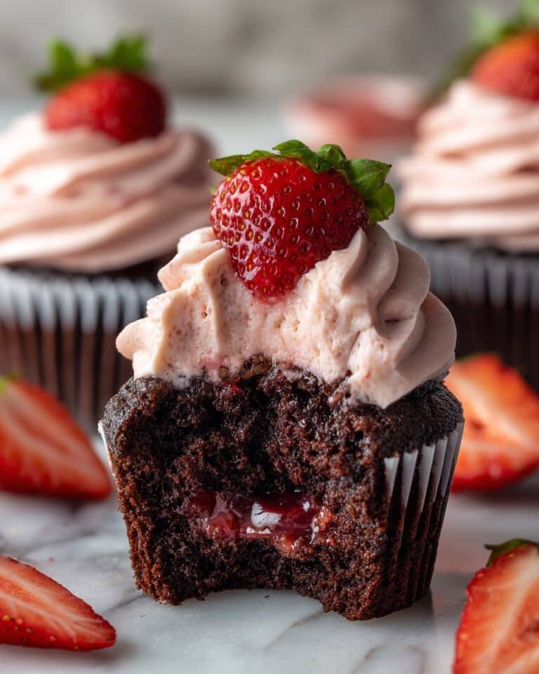 Chocolate Strawberry Jam Cupcakes Recipe