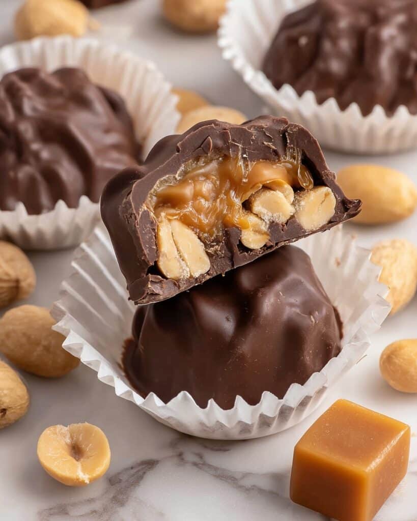 Salted Peanut Caramel Clusters Recipe
