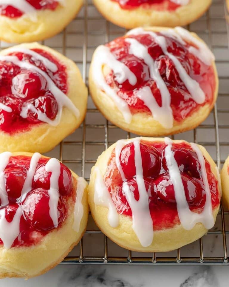 Cherry Danish with Cream Cheese Filling and Almond Garnish Recipe