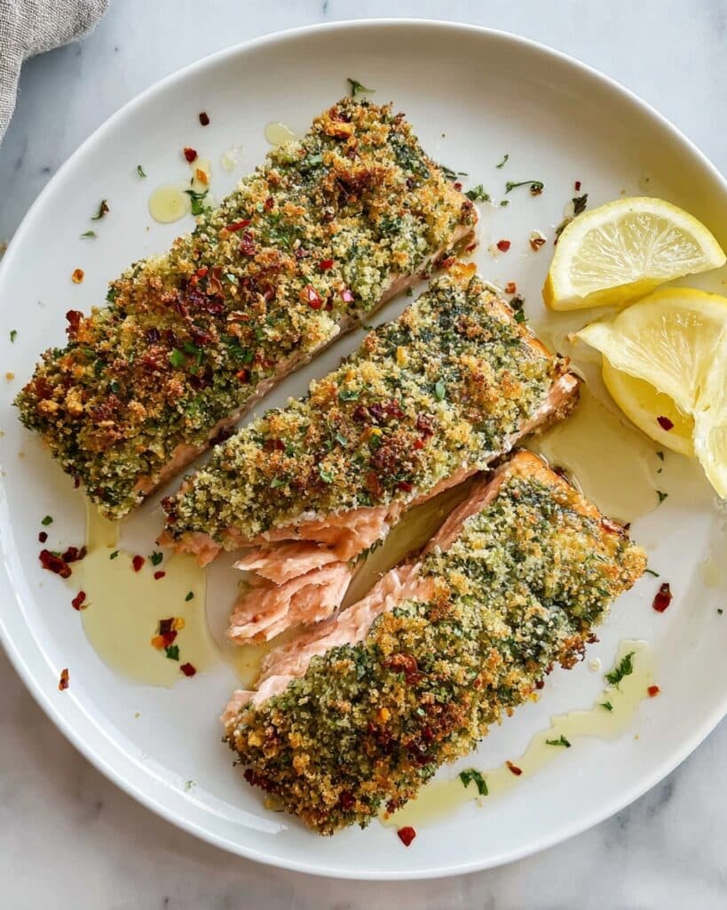 Easy Garlic Parmesan Crusted Salmon Recipe