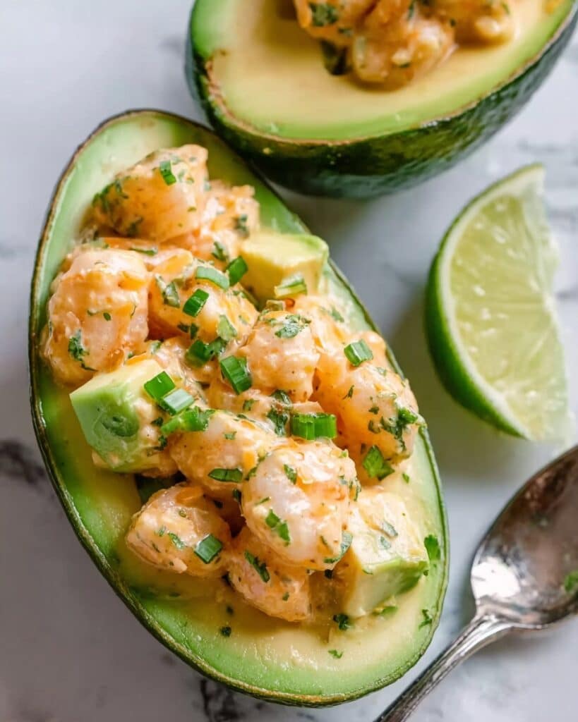 Keto Cajun Shrimp Stuffed Avocado Boat Recipe