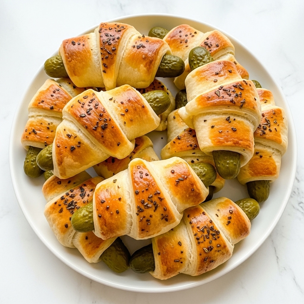 A white plate piled high with golden-brown crescent rolls wrapped around green asparagus tips, each roll showing a slightly crispy, flaky, and shiny textured crust with a light sprinkle of herbs on top. The rolls are layered in a loose mound with asparagus ends peeking out from the dough at different angles. The background features soft white tones including a blurry white teapot and a white marbled surface underneath, with a white cloth with red stripes partially visible at the front. photo taken with an iphone --ar 4:5 --v 7
