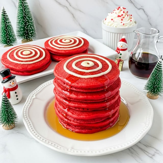 Red Velvet Pancakes with Cream Cheese Swirl Recipe