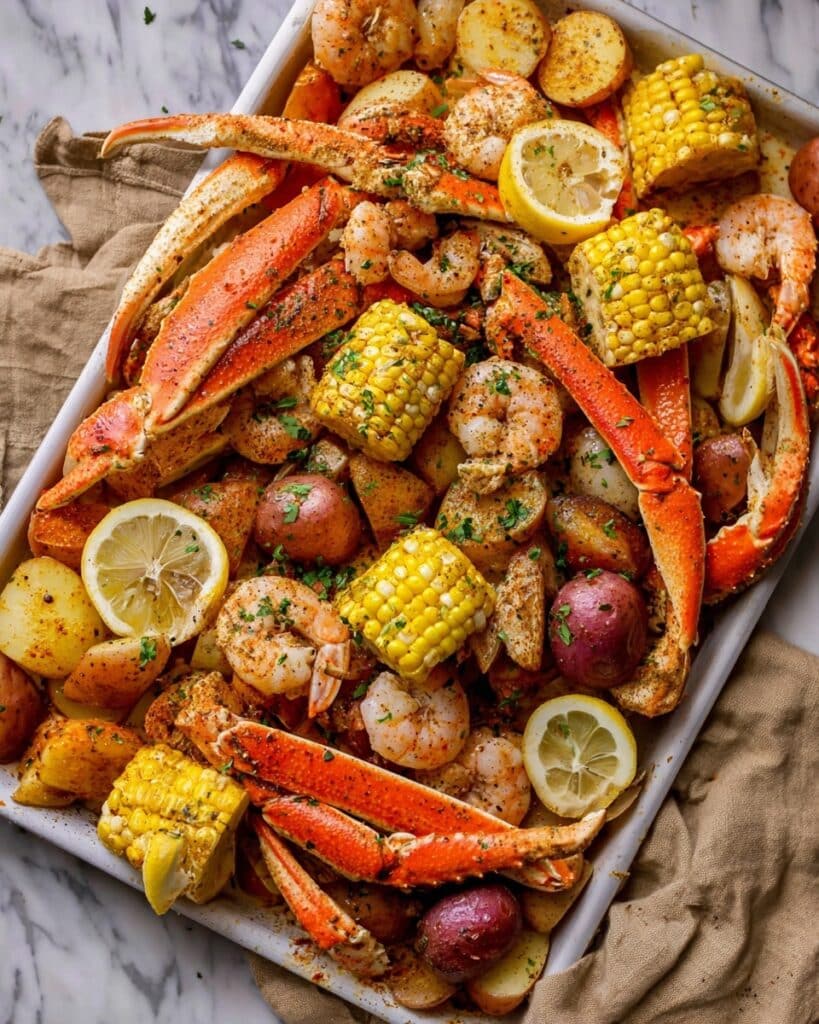 Cajun Seafood Boil with Garlic Butter Sauce Recipe