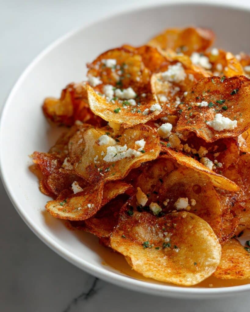 Blue Cheese Chips with Bacon, Honey, and Seasoned Spices Recipe