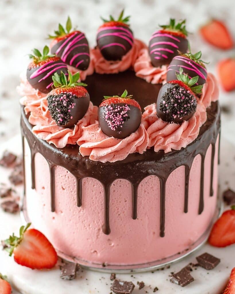 Chocolate Covered Strawberry Layer Cake Recipe