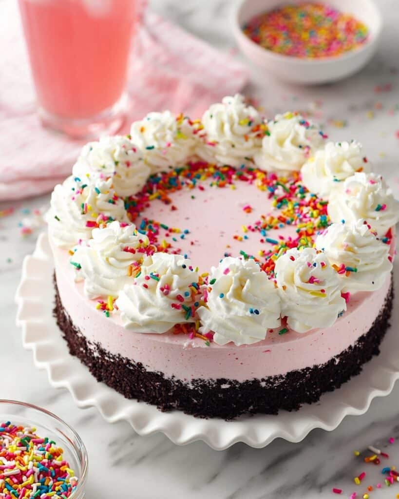 No Bake Strawberry Milkshake Cheesecake Recipe