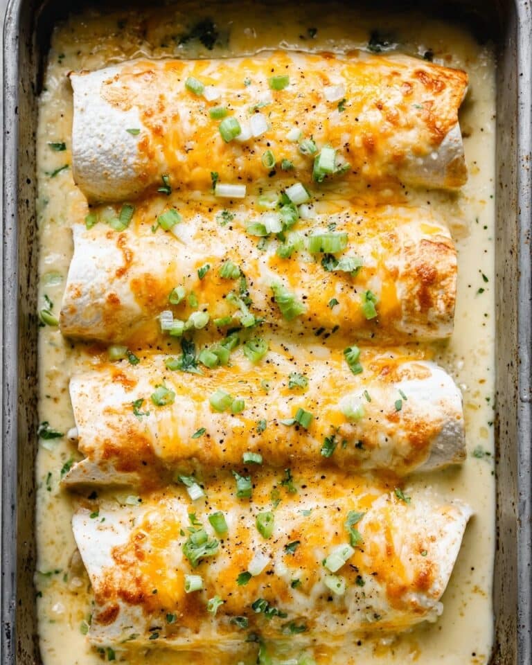 Smothered Chicken Burritos in Green Chile Sauce Recipe