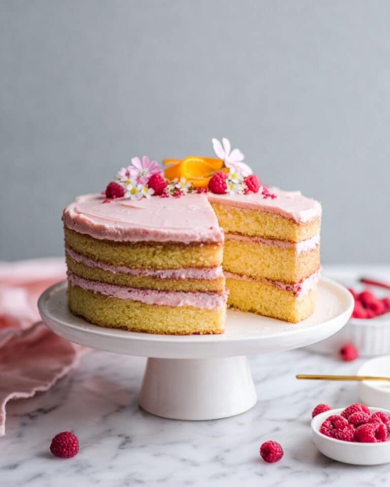 Lemon Curd Layer Cake with Raspberry Buttercream Recipe