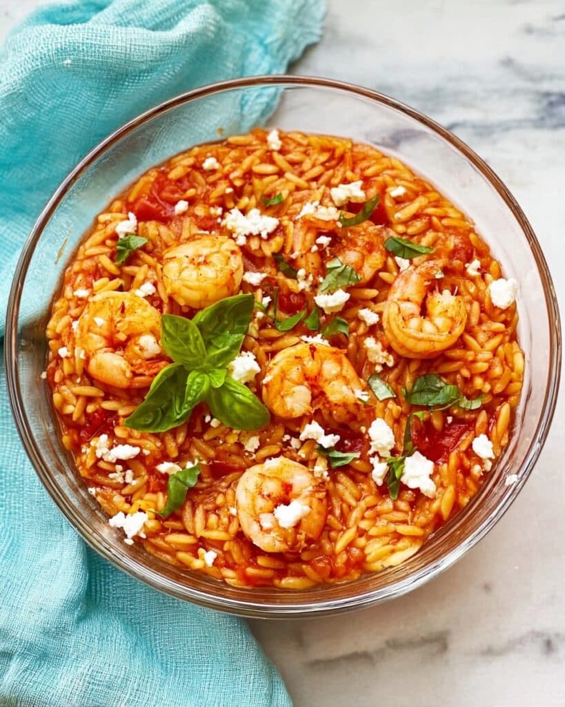 Greek Kritharoto with Shrimps and Feta Recipe