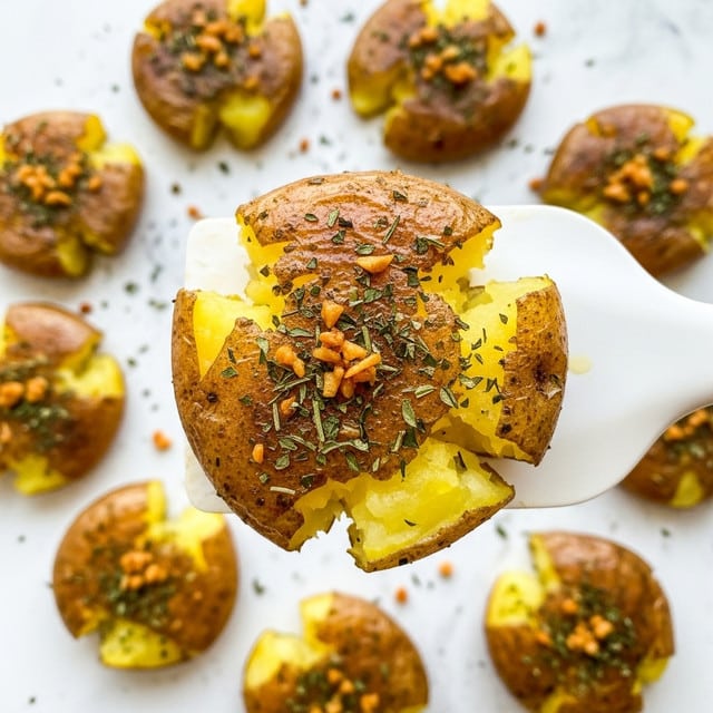 Smashed Red Potatoes with Garlic Herb Butter Recipe