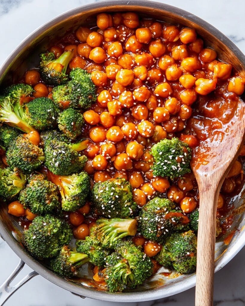 Sticky Sesame Chickpeas & Broccoli Recipe