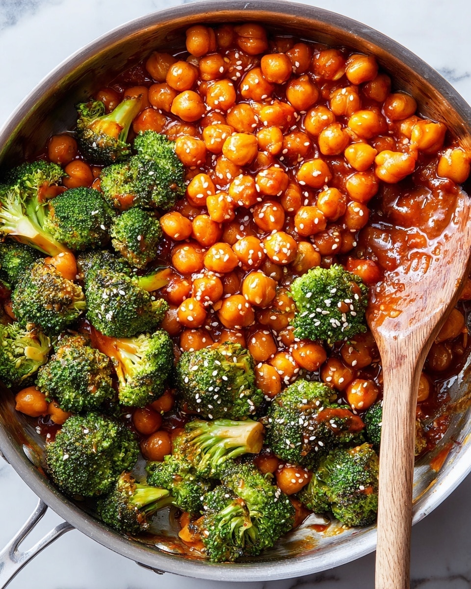 Sticky Sesame Chickpeas & Broccoli Recipe