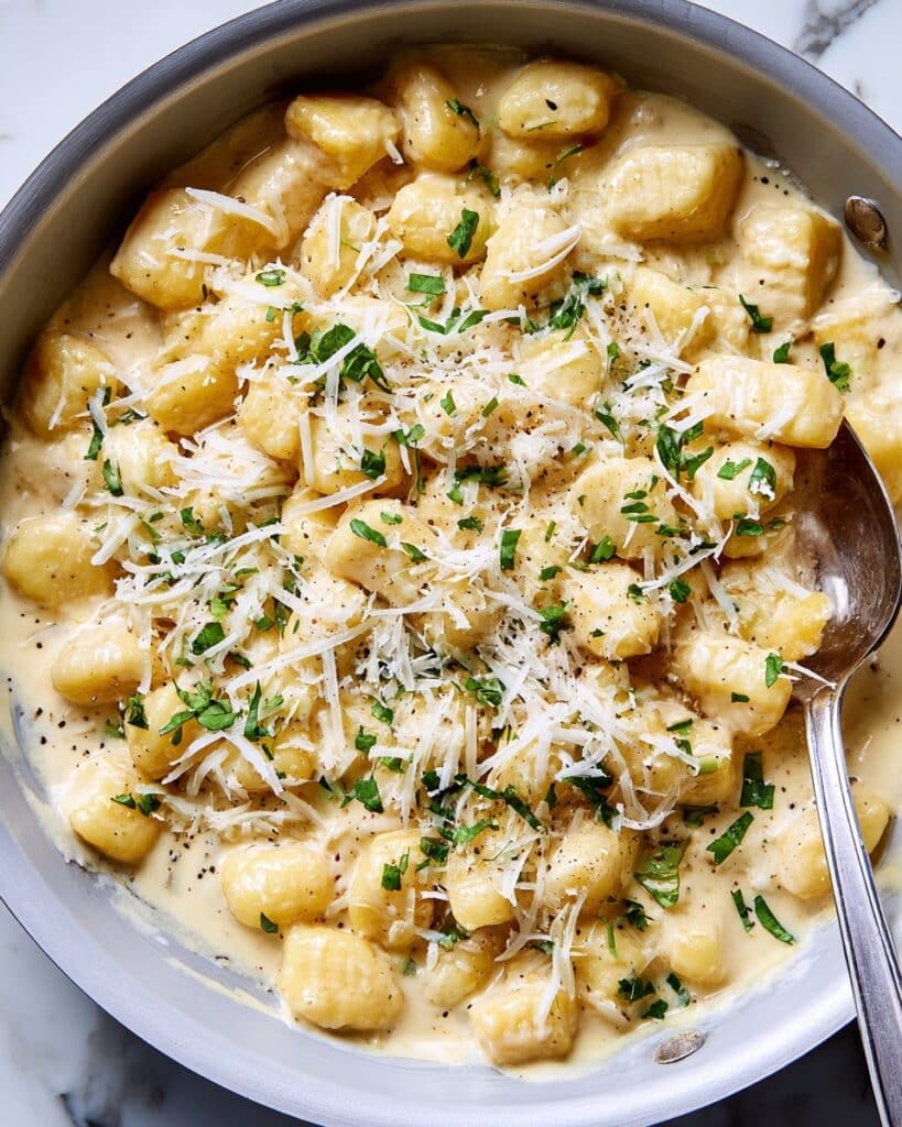 Cottage Cheese Gnocchi with Alfredo Sauce Recipe