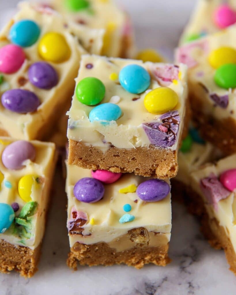 No Bake Easter Peanut Butter Bars Recipe