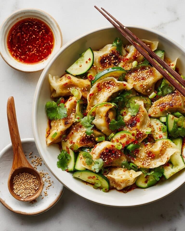 Dumpling and Smashed Cucumber Salad With Peanut Sauce Recipe