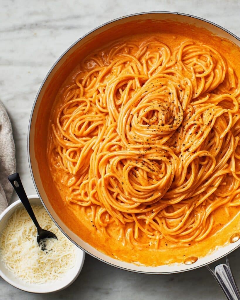 Creamy Tomato Spaghetti with Preserved Lemon Recipe