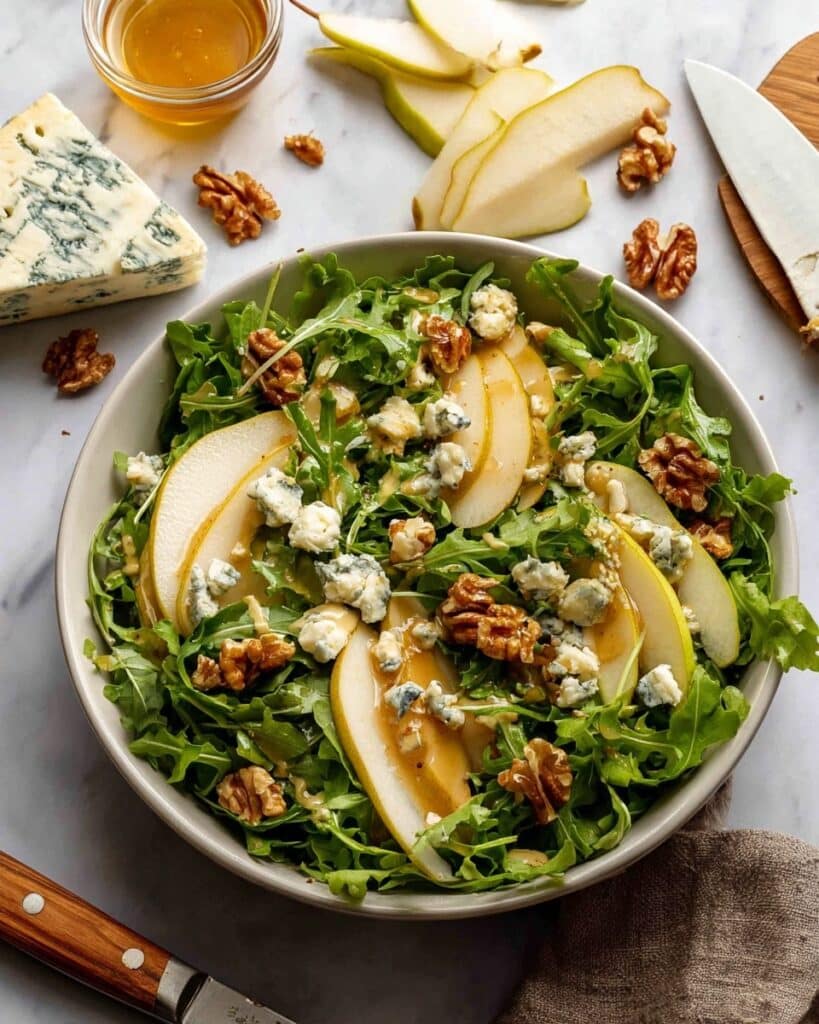 Pear Salad with Blue Cheese and Rocket Recipe