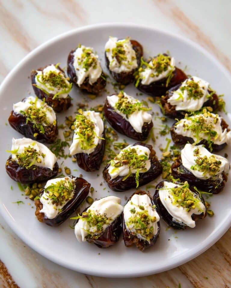 Dates with Cream and Chopped Pistachios Recipe