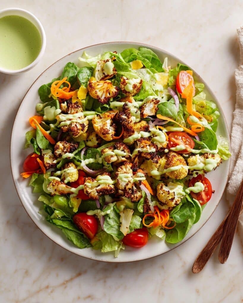 Roasted Cauliflower Salad with Avocado and Toasted Almonds Recipe
