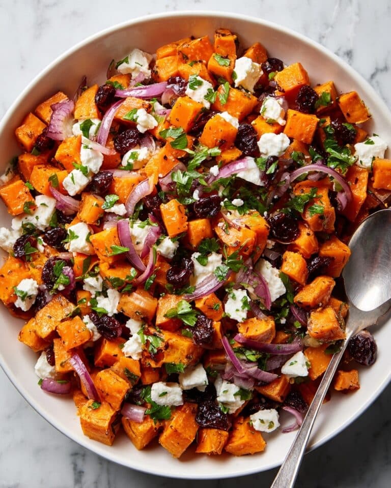Sweet Potato Salad with Cranberries, Feta, and Honey-Dijon Vinaigrette Recipe