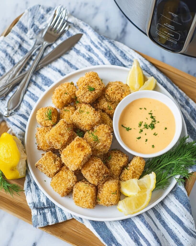 Air Fryer Salmon Nuggets with Spicy Mayo Dipping Sauce Recipe